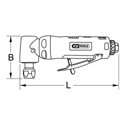 KS Tools SlimPOWER Mini-Druckluft-Winkelstabschleifer, 19.000 U/min