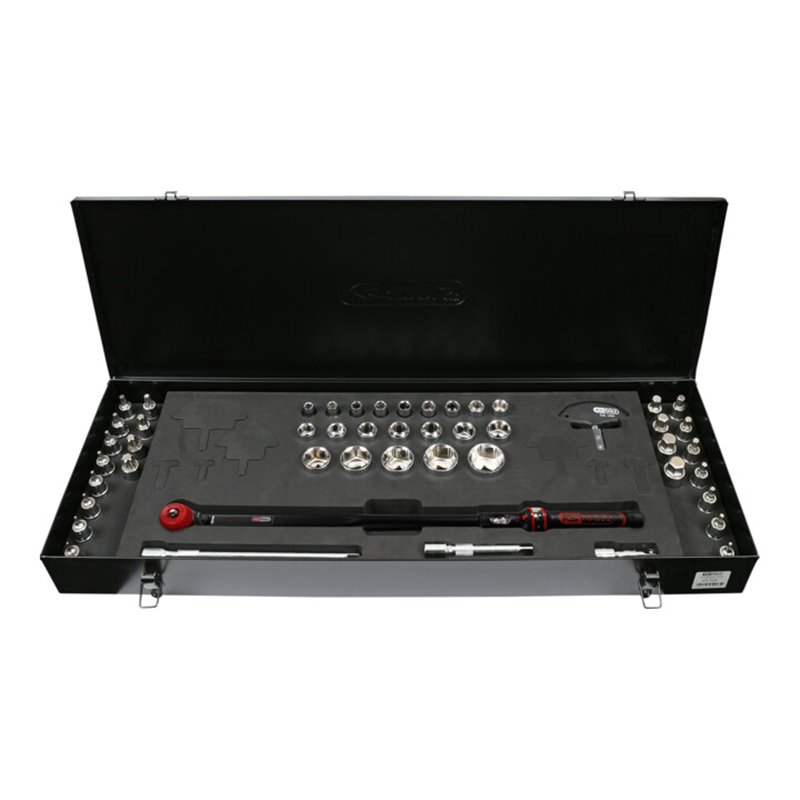 KS Tools 1/2' ERGOTORQUEprecision Ratschen-Drehmomentschlüssel-Satz Drehknopf, 60-320Nm, 52-teilig