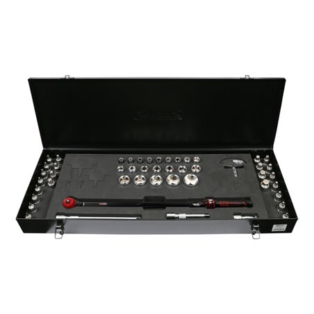 KS Tools 1/2' ERGOTORQUEprecision Ratschen-Drehmomentschlüssel-Satz Drehknopf, 60-320Nm, 52-teilig