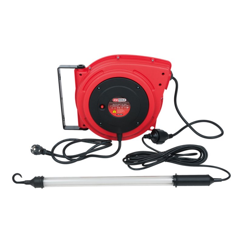 KS Tools Kabelaufroller mit Profi-XL-Werkstatt-Stabhandlampe 11 Watt
