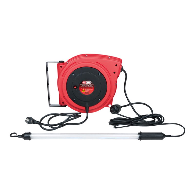 KS Tools Kabelaufroller mit Profi-XXL-Werkstatt-Stabhandlampe 13 Watt