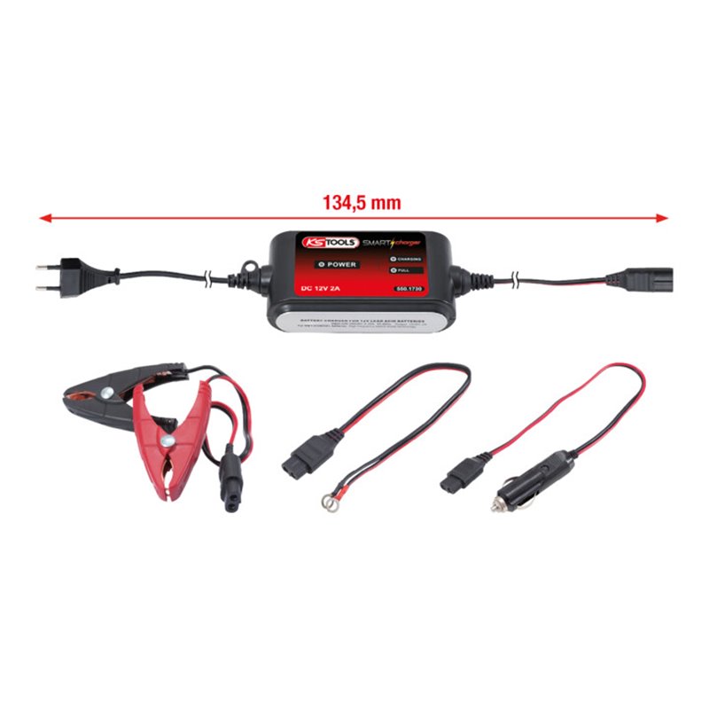 KS Tools 12V SMARTcharger Hochfrequenz-Batterieladegerät 2A