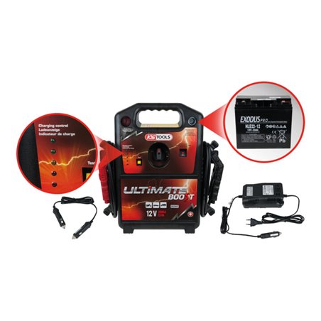 KS Tools 12 V Batterie-Booster, mobiles Starthilfegerät 850 A