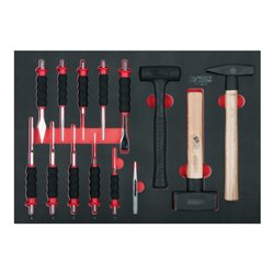 KS Tools SCS Meißel- und Hammer-Satz, 14-teilig in 1/1 Systemeinlage
