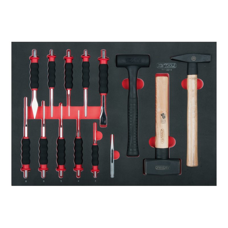 KS Tools SCS Meißel- und Hammer-Satz, 14-teilig in 1/1 Systemeinlage