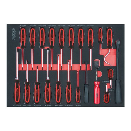 KS Tools SCS Schraubendreher- und Haken-Satz, 22-teilig in 1/1 Systemeinlage