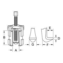 KS Tools Lagerring-Abzieher 3-armig mit Spannkonus