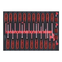 KS Tools SCS ERGOTORQUEplus Schraubendreher-Satz, 25-teilig in 1/1 Systemeinlage