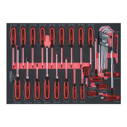 KS Tools SCS ERGOTORQUEplus Schraubendreher-Satz, 34-teilig in 1/1 Systemeinlage