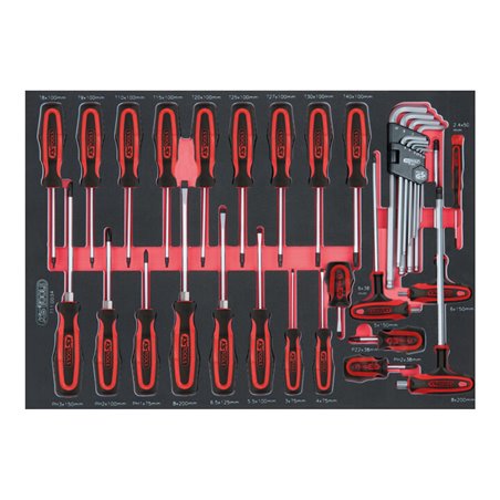 KS Tools SCS ERGOTORQUEplus Schraubendreher-Satz, 34-teilig in 1/1 Systemeinlage