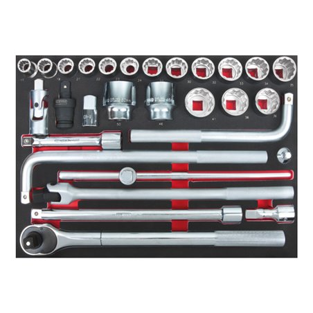 KS Tools SCS Steckschlüssel-Satz, 29-teilig 3/4' in 1/1 Systemeinlage