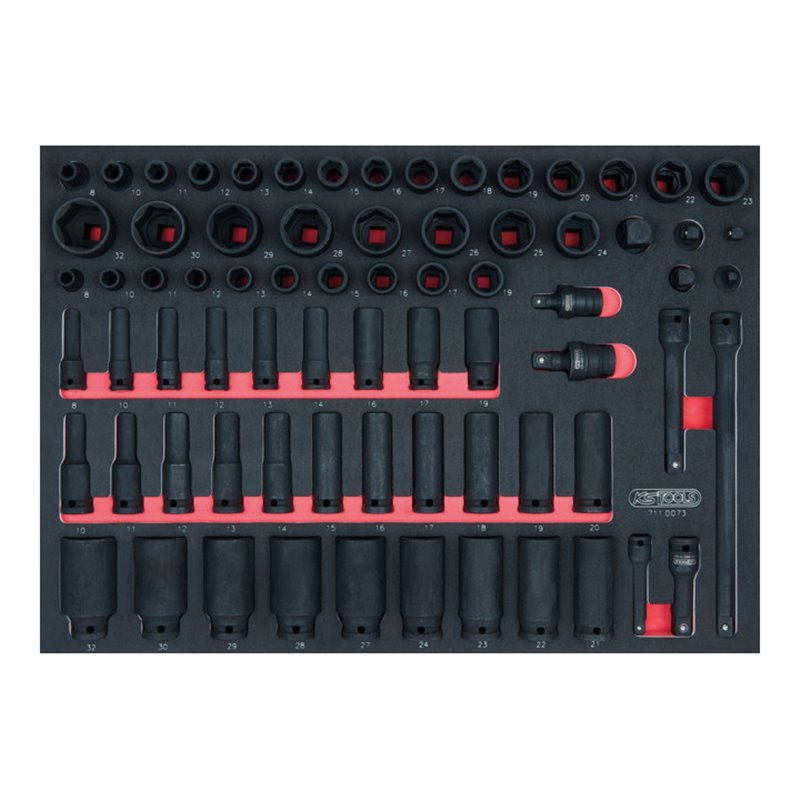 KS Tools 3/8'+1/2' SCS Kraft-Steckschlüssel-Satz, 73-teilig in 1/1 Systemeinlage