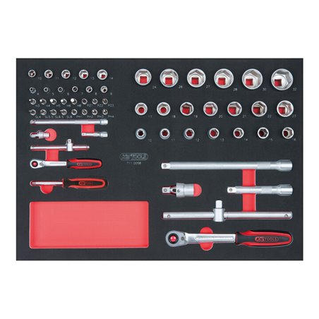 KS Tools SCS 1/4'+1/2' Steckschlüssel-Satz, 58-teilig in 1/1 Systemeinlage