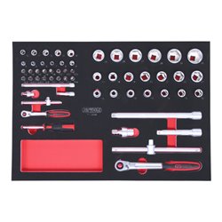KS Tools SCS 1/4'+1/2' Steckschlüssel-Satz, 58-teilig in 1/1 Systemeinlage