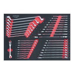 KS Tools SCS Schlüssel-Satz, 36-teilig in 1/1 Systemeinlage mit gekröpften Doppel-Ringschlüsseln