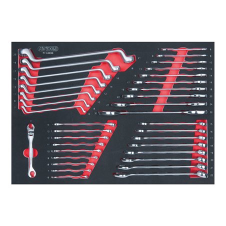 KS Tools SCS Schlüssel-Satz, 36-teilig in 1/1 Systemeinlage mit gekröpften Doppel-Ringschlüsseln