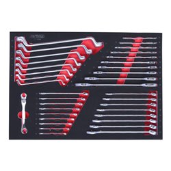 KS Tools SCS Schlüssel-Satz, 36-teilig in 1/1 Systemeinlage mit gekröpften Doppel-Ringschlüsseln