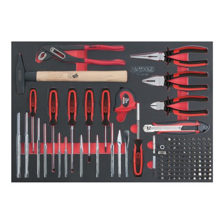 KS Tools SCS Zangen- und Schraubendreher-Satz, 124-teilig in 1/1 Systemeinlage