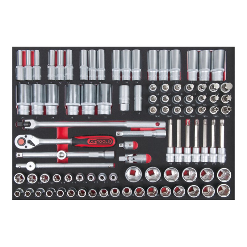 KS Tools SCS Steckschlüssel-Satz, 95-teilig, 1/2' in 1/1 Systemeinlage