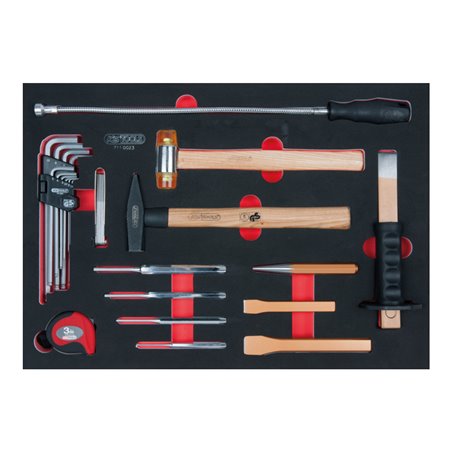 KS Tools SCS Hammer- und WInkelstiftschlüssel-Satz, 23-teilig in 1/1 Systemeinlage