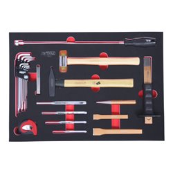 KS Tools SCS Hammer- und WInkelstiftschlüssel-Satz, 23-teilig in 1/1 Systemeinlage