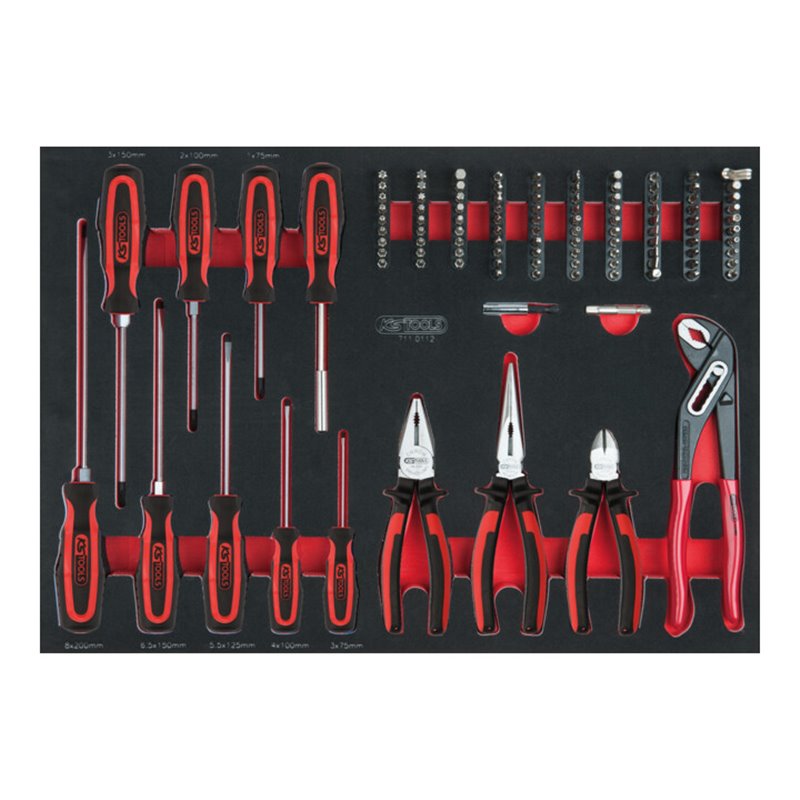 KS Tools SCS Schraubendreher- und Zangen-Satz, 112-teilig in 1/1 Systemeinlage