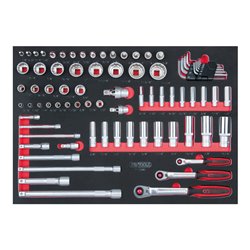 KS Tools SCS Steckschlüssel-Satz, 80-teilig 1/4'+3/8'+1/2' in 1/1 Systemeinlage