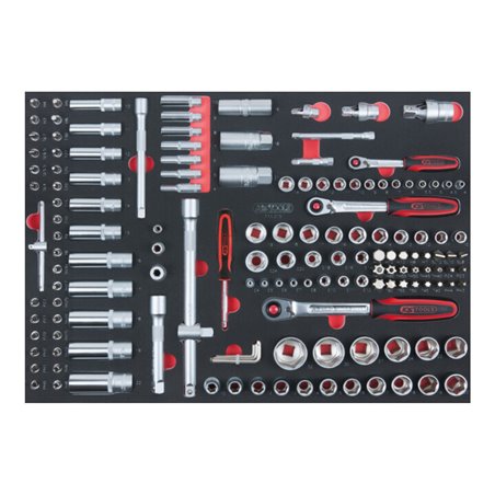 KS Tools 1/4'+3/8'+1/2' SCS Steckschlüssel-Satz, 151-teilig in 1/1 Systemeinlage