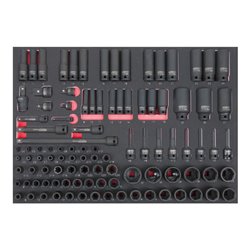 KS Tools 1/4' + 3/8'+1/2' SCS Kraft-Steckschlüssel-Satz, 102-teilig in 1/1 Systemeinlage