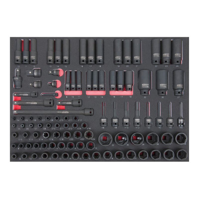 KS Tools 1/4' + 3/8'+1/2' SCS Kraft-Steckschlüssel-Satz, 102-teilig in 1/1 Systemeinlage