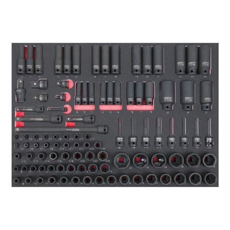 KS Tools 1/4' + 3/8'+1/2' SCS Kraft-Steckschlüssel-Satz, 102-teilig in 1/1 Systemeinlage