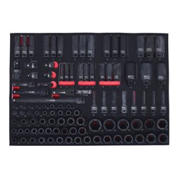 KS Tools 1/4' + 3/8'+1/2' SCS Kraft-Steckschlüssel-Satz, 102-teilig in 1/1 Systemeinlage