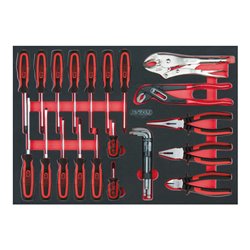 KS Tools SCS Schraubendreher- und Zangen-Satz mit 2-Komponentengriff, 27-teilig in 1/1 Systemeinlage