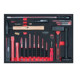 KS Tools SCS Meißel- und Hammer-Satz, 21-teilig in 1/1 Systemeinlage