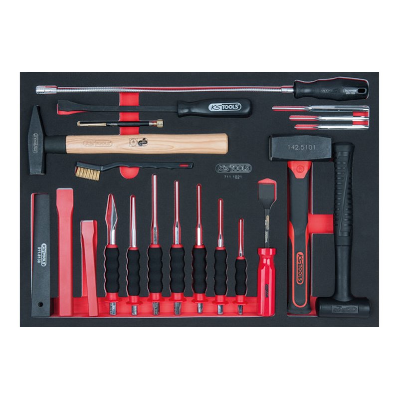 KS Tools SCS Meißel- und Hammer-Satz, 21-teilig in 1/1 Systemeinlage