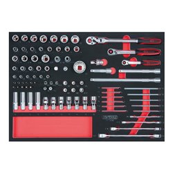 KS Tools SCS 1/4'+3/8'+1/2' Steckschlüssel-Satz, 91-teilig in 1/1 Systemeinlage