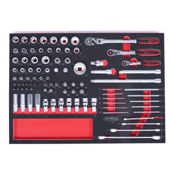 KS Tools SCS 1/4'+3/8'+1/2' Steckschlüssel-Satz, 91-teilig in 1/1 Systemeinlage