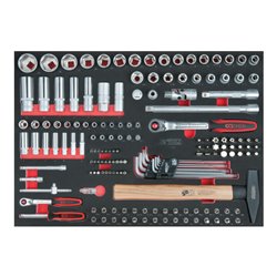 KS Tools SCS 1/4'+1/2' Steckschlüssel-Satz, 163-teilig in 1/1 Systemeinlage