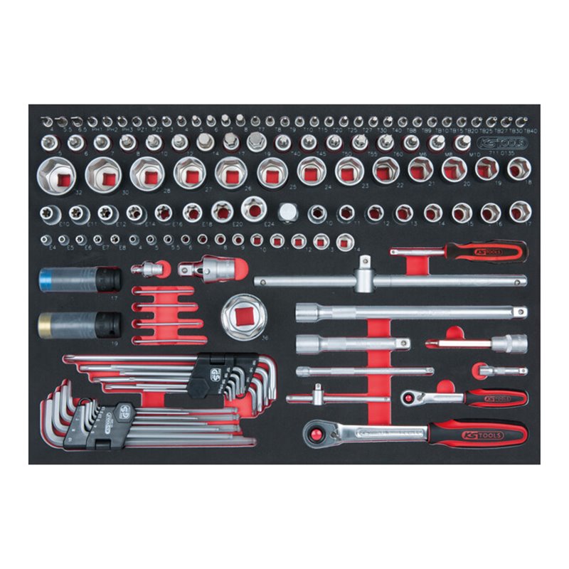 KS Tools SCS 1/4'+1/2' Steckschlüssel-Satz, 135-teilig in 1/1 Systemeinlage
