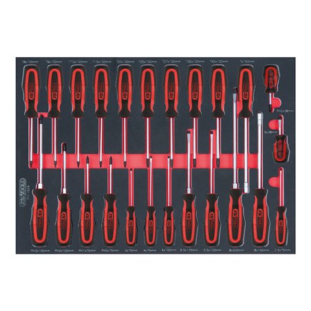 KS Tools SCS ERGOTORQUEplus Schraubendreher-Satz, 24-teilig in 1/1 Systemeinlage