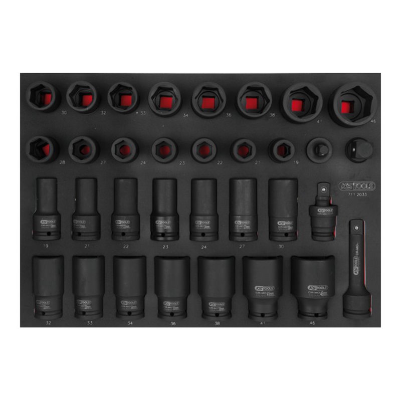 KS Tools SCS 3/4' Kraft-Stecknuss-Satz, 33-teilig in 1/1 Systemeinlage