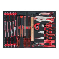 KS Tools SCS Feilen-, Meißel-, Zangen-Satz, 21-teilig in 1/1 Systemeinlage