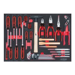 KS Tools SCS Zangen- und Schraubendreher-Satz, 33-teilig in 1/1 Systemeinlage