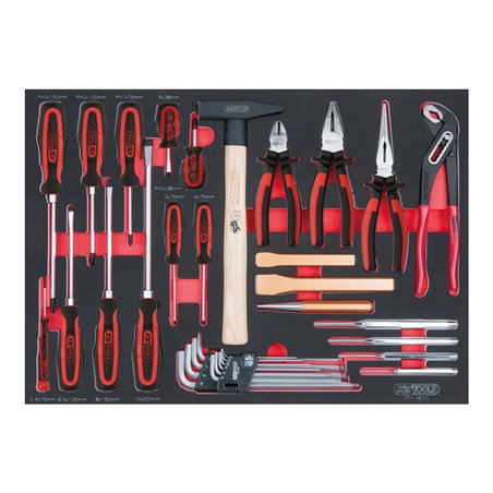 KS Tools SCS Zangen- und Schraubendreher-Satz, 33-teilig in 1/1 Systemeinlage