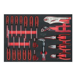 KS Tools SCS Schraubendreher- und Zangen-Satz mit 1-Komponentengriff, 27-teilig in 1/1 Systemeinlage