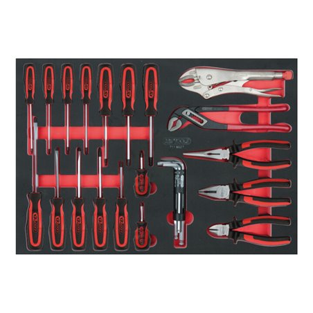 KS Tools SCS Schraubendreher- und Zangen-Satz mit 1-Komponentengriff, 27-teilig in 1/1 Systemeinlage