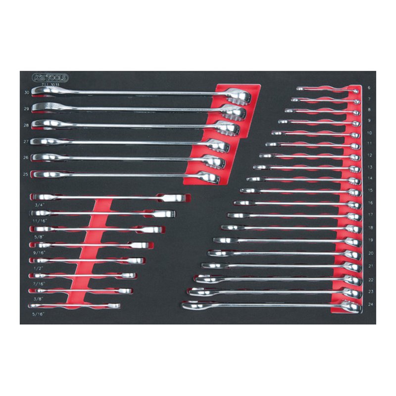KS Tools SCS Ringmaulschlüssel-Satz, 33-teilig in 1/1 Systemeinlage