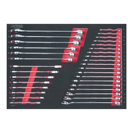 KS Tools SCS Ringmaulschlüssel-Satz, 33-teilig in 1/1 Systemeinlage