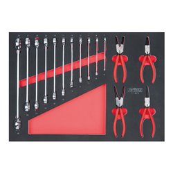 KS Tools SCS Doppel-Ringschlüssel- und Zangen-Satz, 15-teilig in 1/1 Systemeinlage