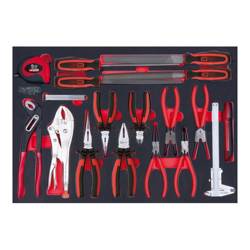 KS Tools SCS Zangen- und Feilen-Satz, 18-teilig in 1/1 Systemeinlage